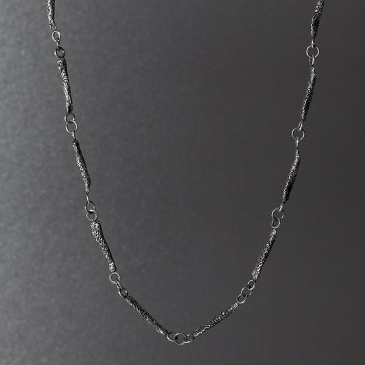 Long Coral Oxidised Silver Full Necklace - 12 Section by Silverfish Jewellery