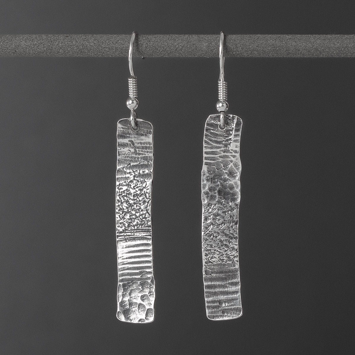 Strata Oxidised Silver Drop Earrings by Silverfish