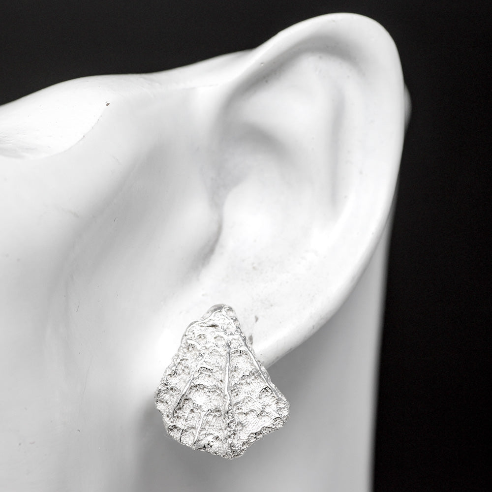 Fan Coral Stud Earrings - Silver by Silverfish