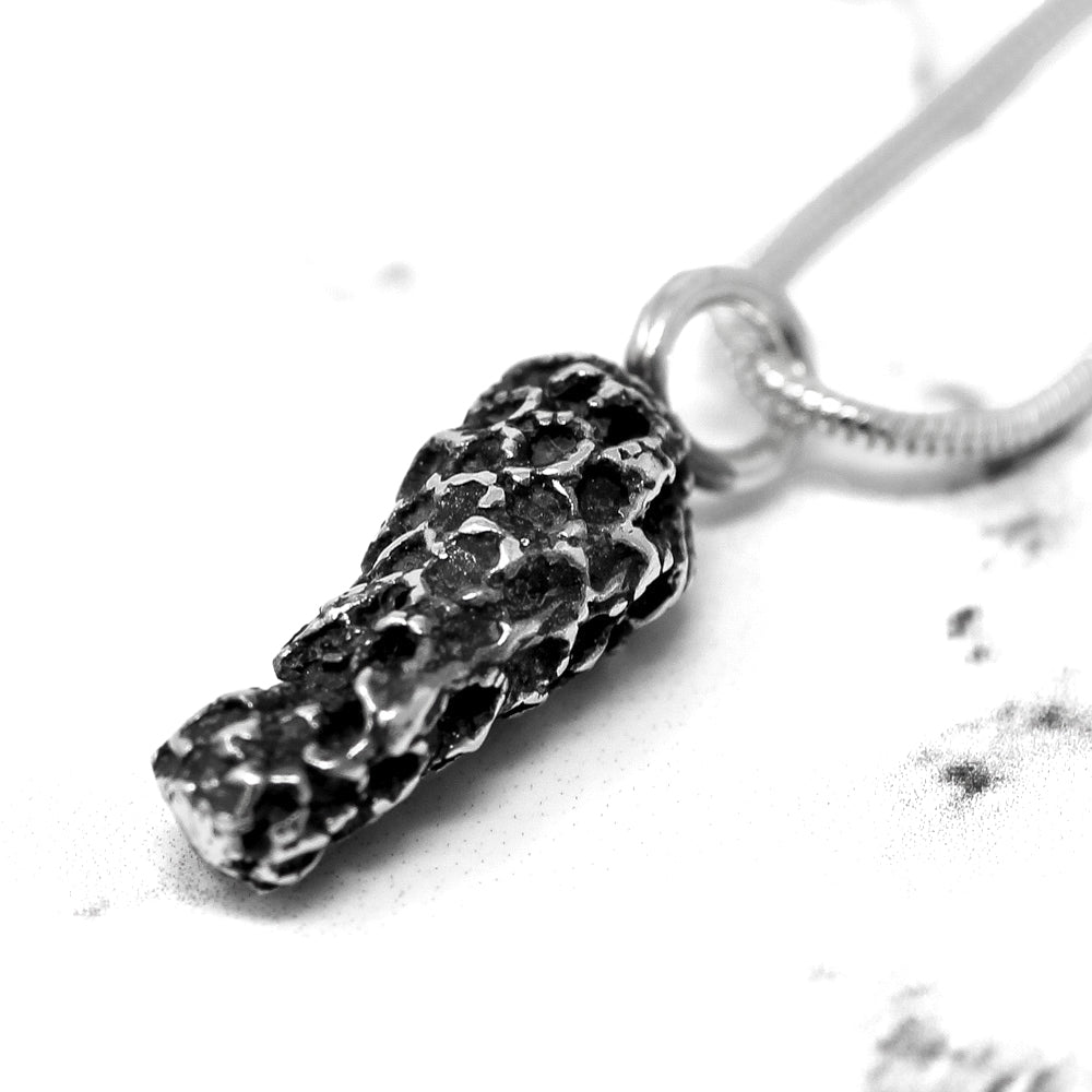 Short Coral Pendant - Oxidised Silver by Silverfish