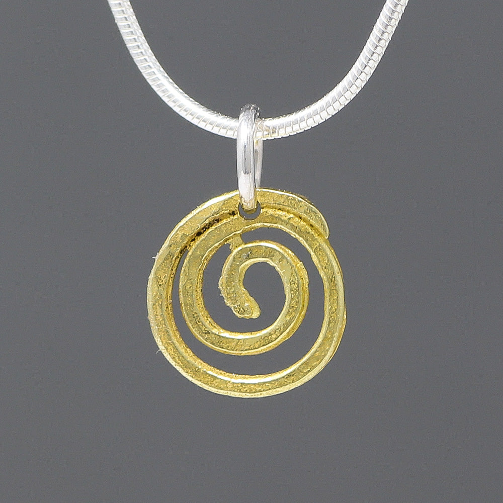 Spiral 18ct Yellow Gold Pendant - Small by Silverfish