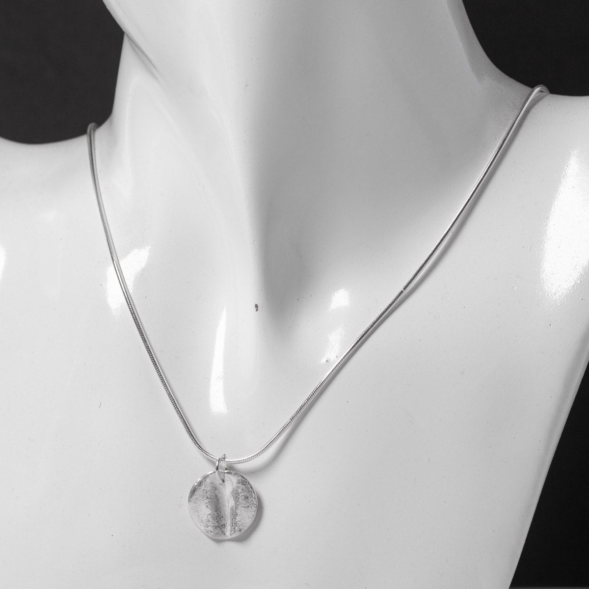 Ribbon Disc Silver Pendant by Silverfish