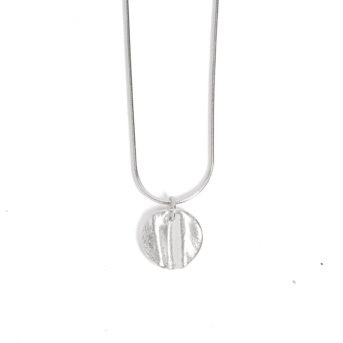 Ribbon Disc Silver Pendant by Silverfish