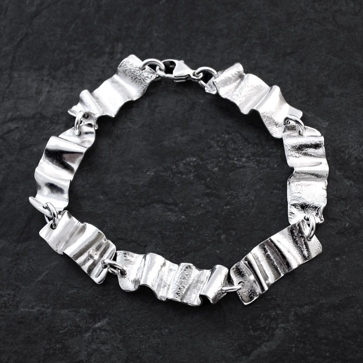 Ribbon Silver Bracelet - Wide by Silverfish