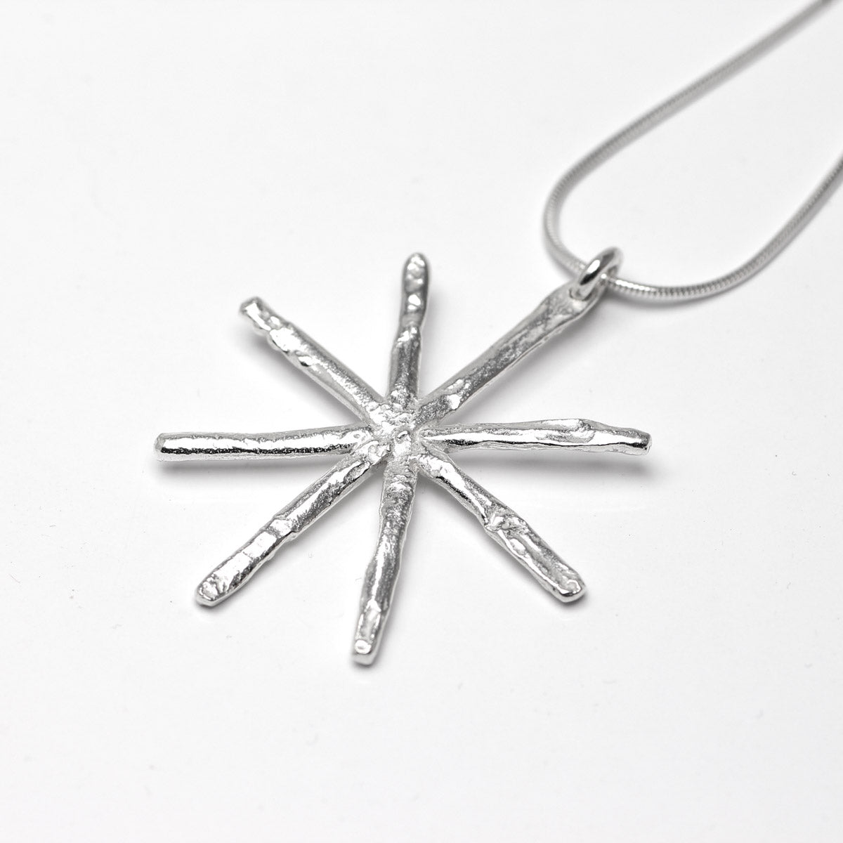 Snowflake Silver Pendant - Large by Silverfish