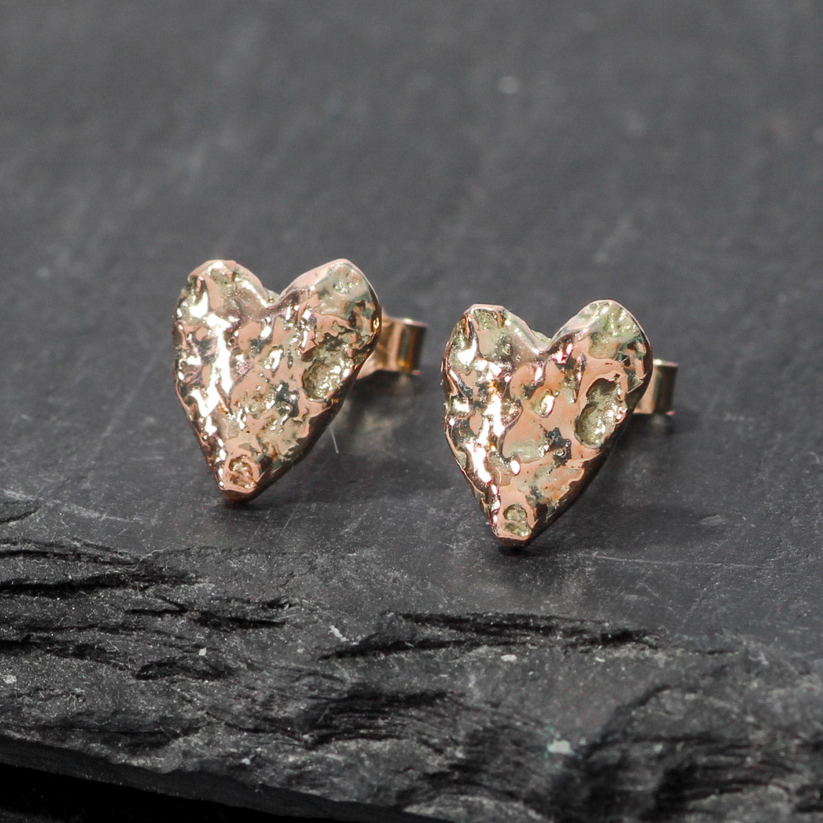 Melt My Heart 9ct Rose Gold Stud Earrings by Silverfish