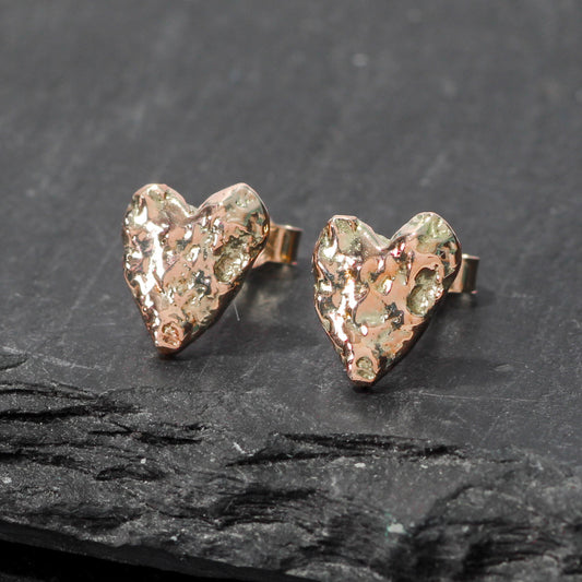 Melt My Heart 9ct Rose Gold Stud Earrings by Silverfish