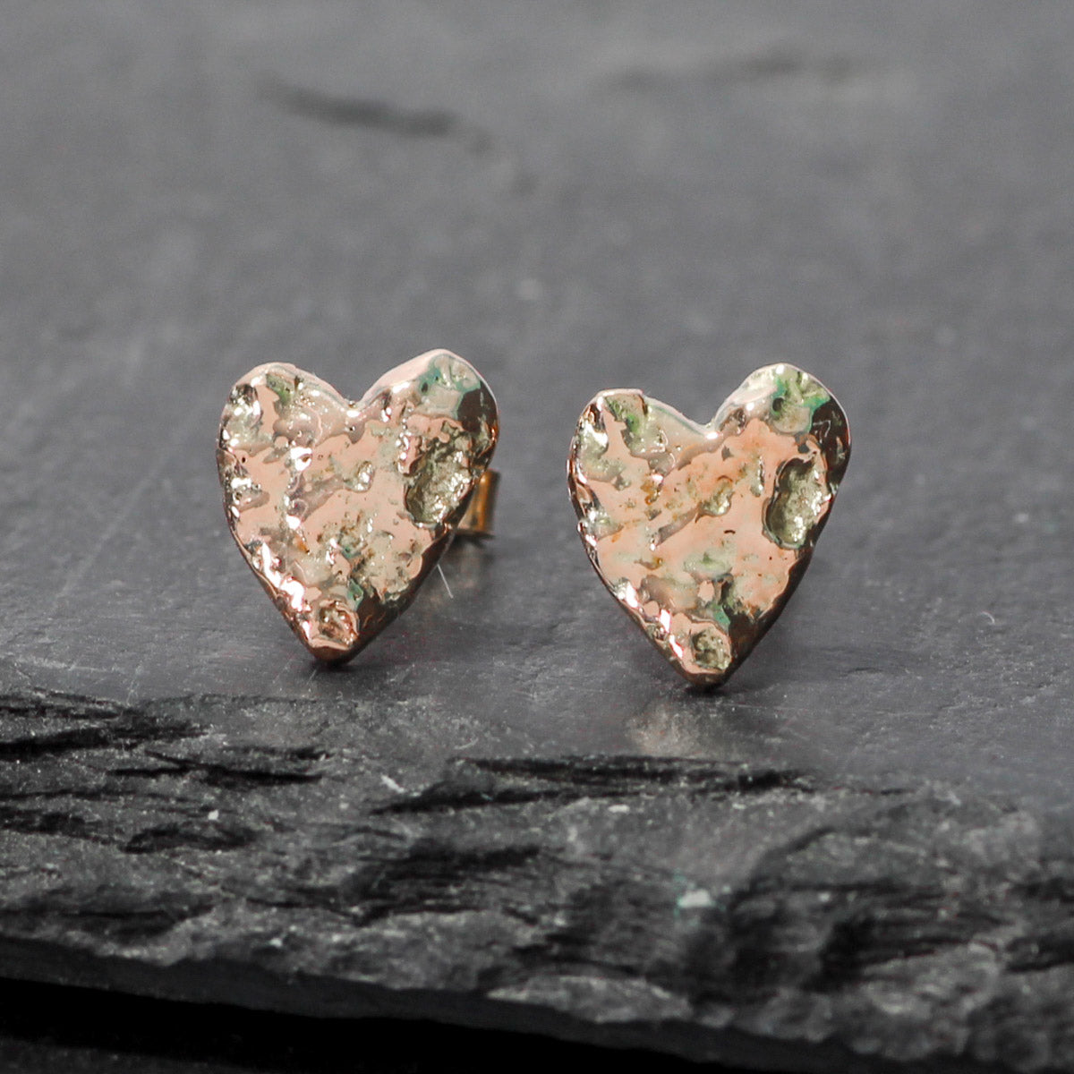 Melt My Heart 9ct Rose Gold Stud Earrings by Silverfish