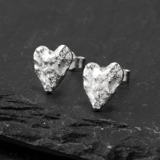 Melt My Heart Silver Stud Earrings by Silverfish