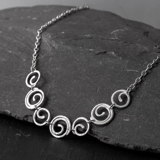 Spirals Seven Piece Necklace by Silverfish