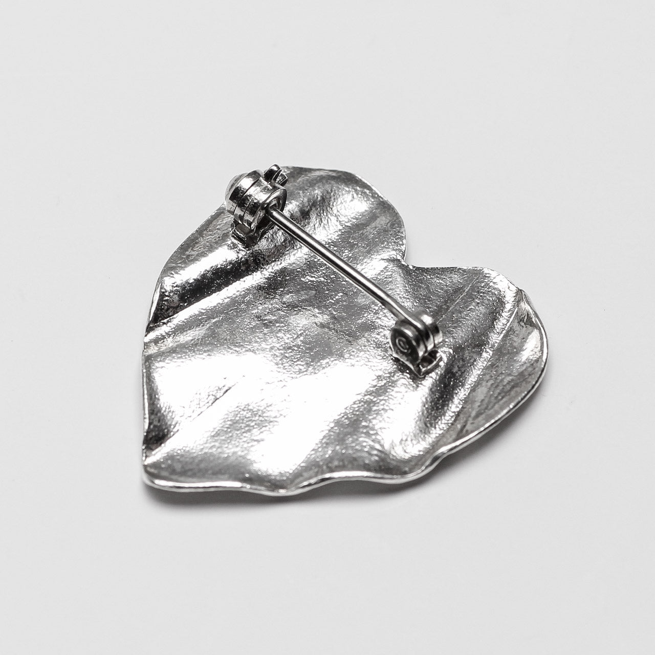 Ribbon Heart Silver Brooch by Silverfish