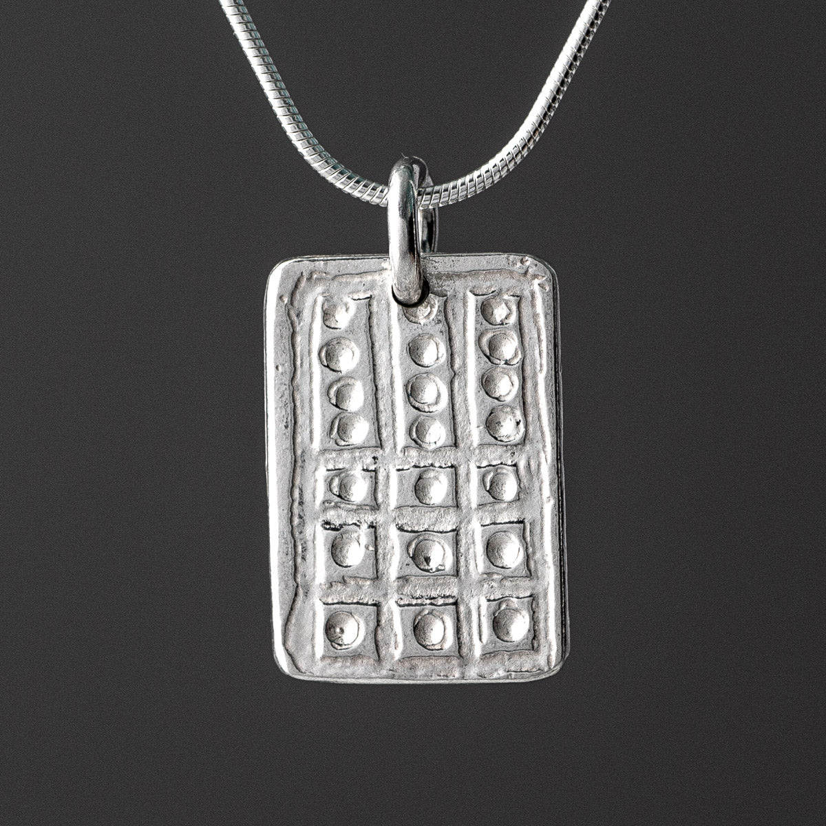 Bedolina Map Rock Art Silver Pendant by Silverfish