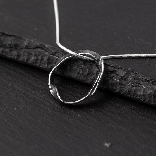 Embrace Oxidised Silver Pendant - Looped by Silverfish