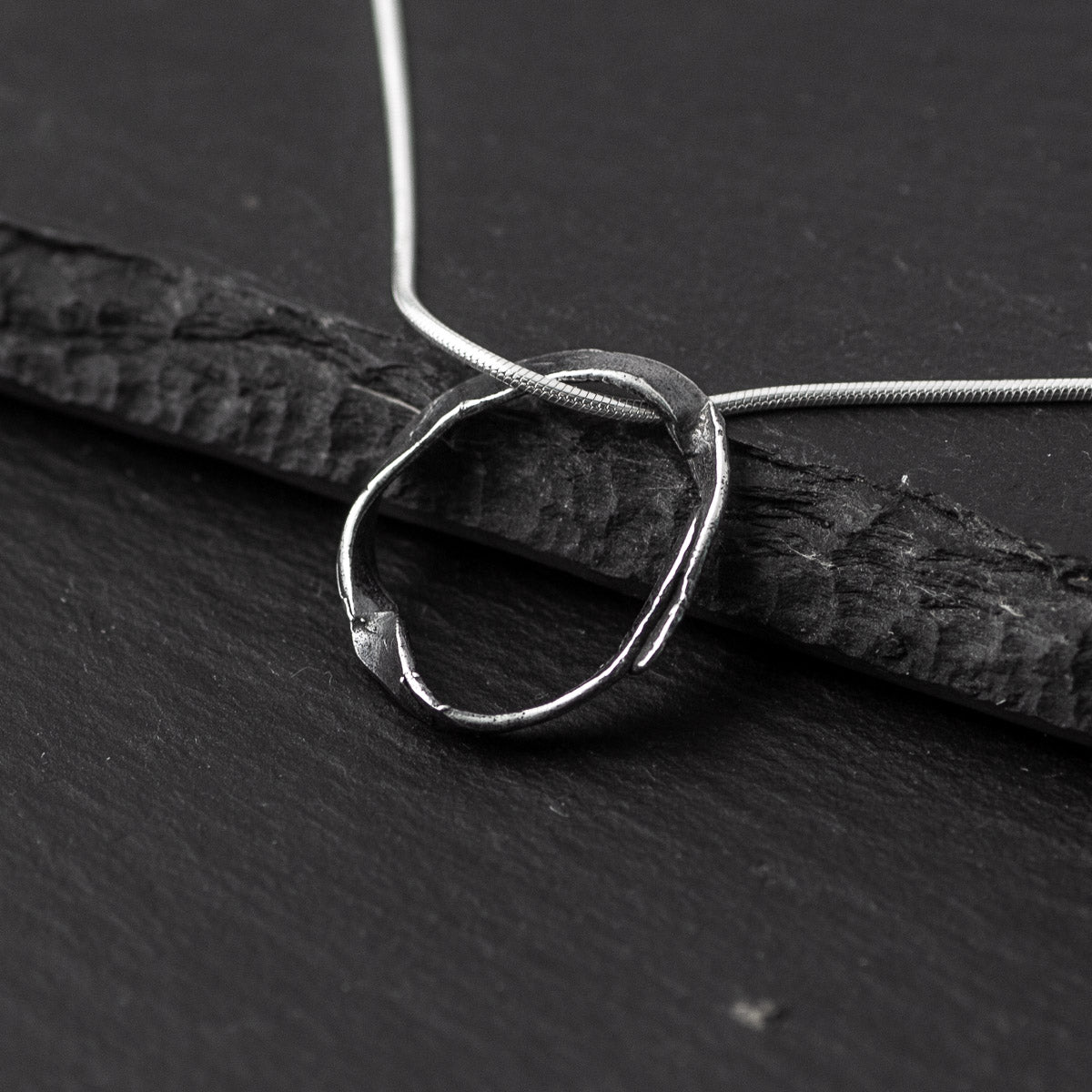 Embrace Oxidised Silver Pendant by Silverfish