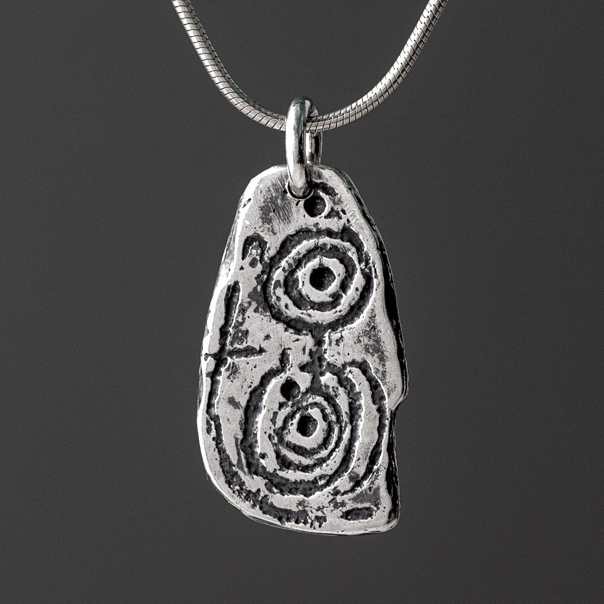 Esgob Oxidised Silver Pendant by Silverfish Jewellery