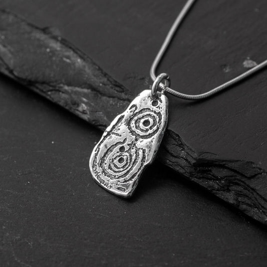 Esgob Oxidised Silver Pendant by Silverfish Jewellery