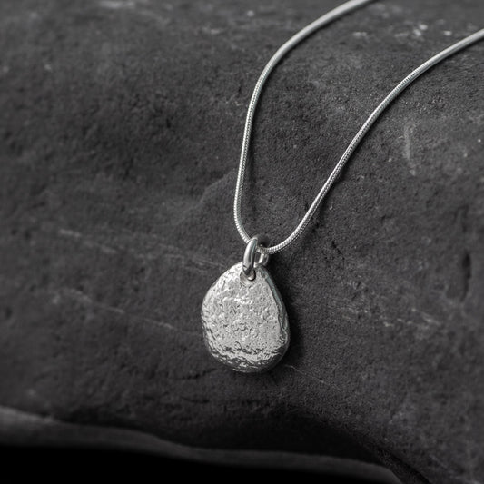 Pebble Silver Pendant - Medium Triangle by Silverfish