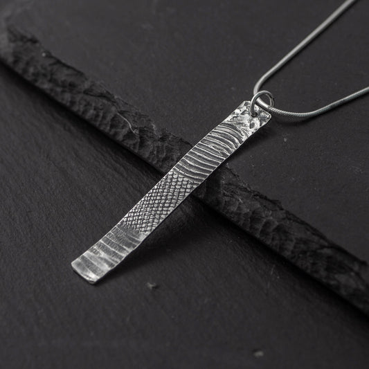 Strata Oxidised Silver Pendant by Silverfish