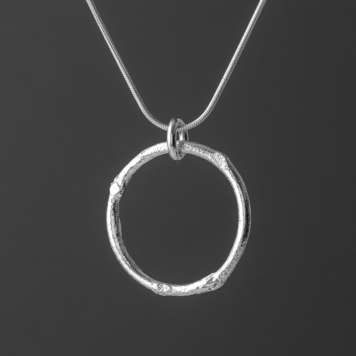 Tendril Silver Circle Pendant by Silverfish