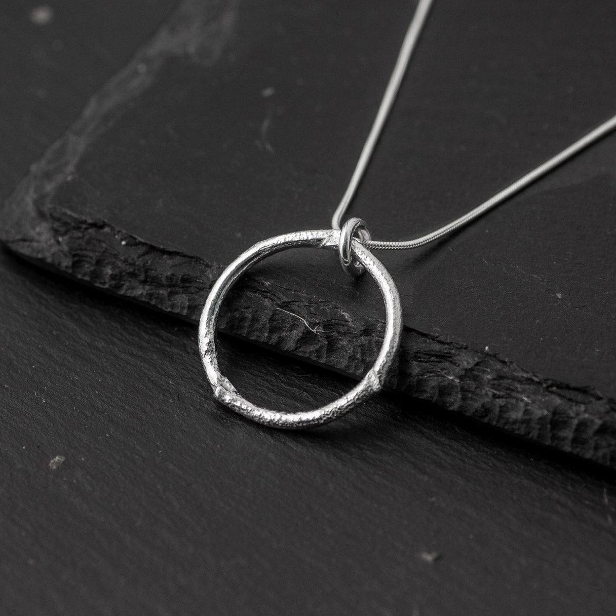 Tendril Silver Circle Pendant by Silverfish