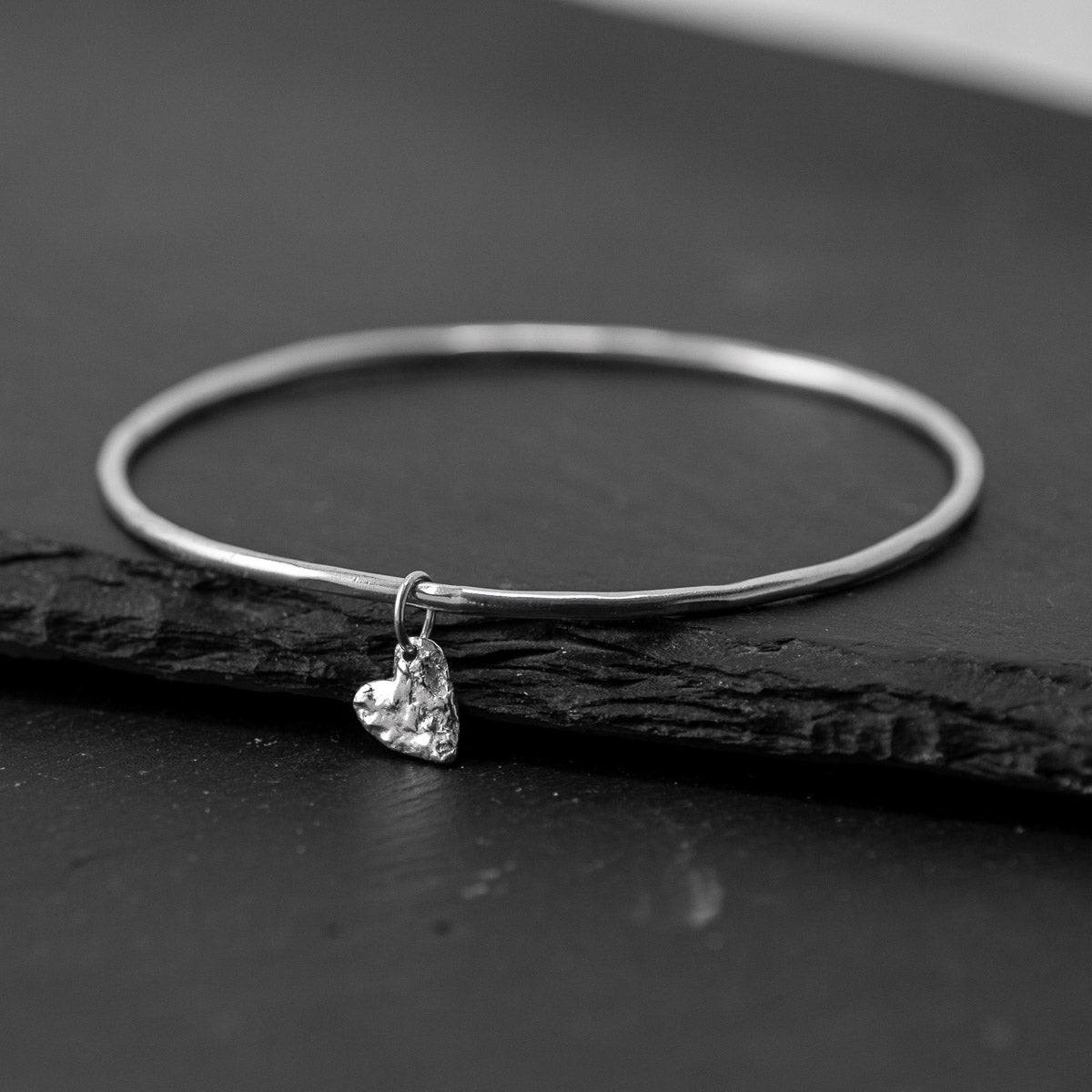 Melt My Heart Silver Bangle by Silverfish