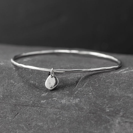 Pebble Silver Bangle Tiny by Silverfish