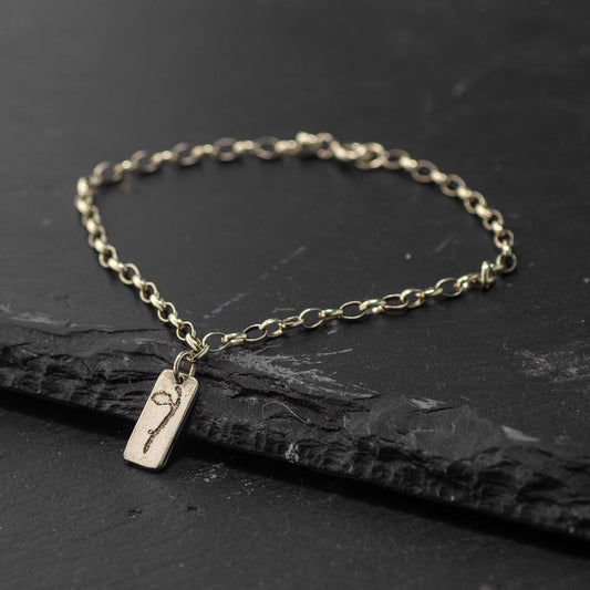 Halberd Full Gold Plated Silver Bracelet by Silverfish