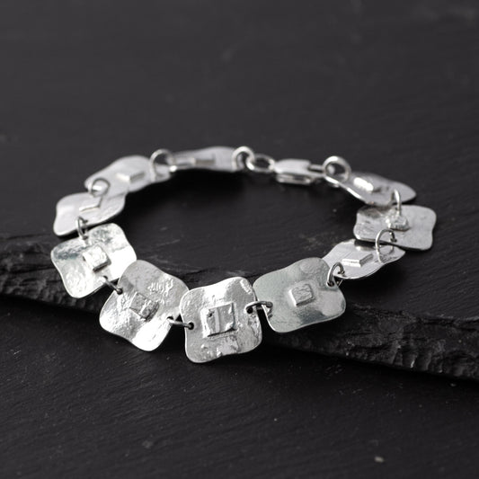 Mosaic Squares Silver Bracelet by Silverfish