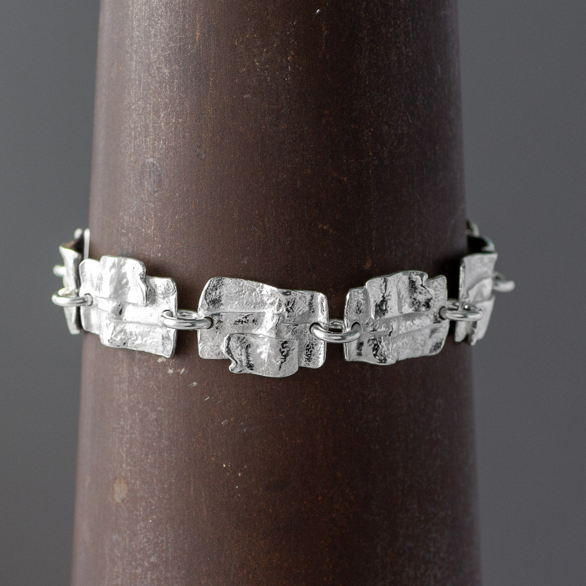 Patchwork Ribbon Silver Bracelet by Silverfish