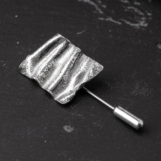 Ribbon Silver Tie Pin - Square by Silverfish