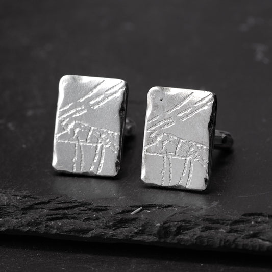 Cathole Cave Art Silver Cufflinks by Silverfish