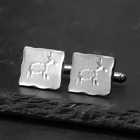 Norwegian Does Rock Art Silver Cufflinks by Silverfish