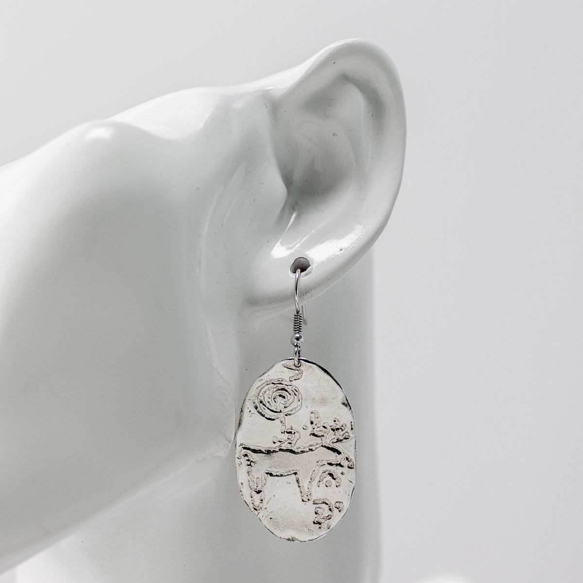 Campo Lameiro Oval Silver Drop Earrings by Silverfish