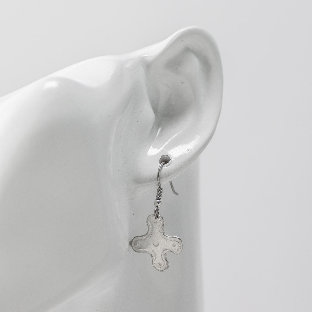 Camunian Rose Silver Drop Earrings by Silverfish