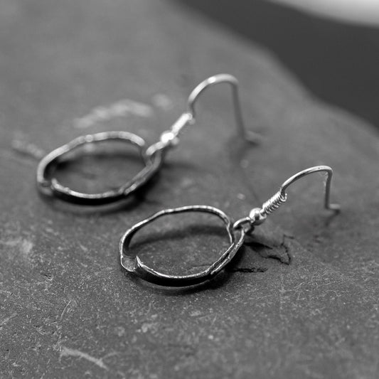 Embrace Oxidised Silver Drop Earrings - Medium by Silverfish