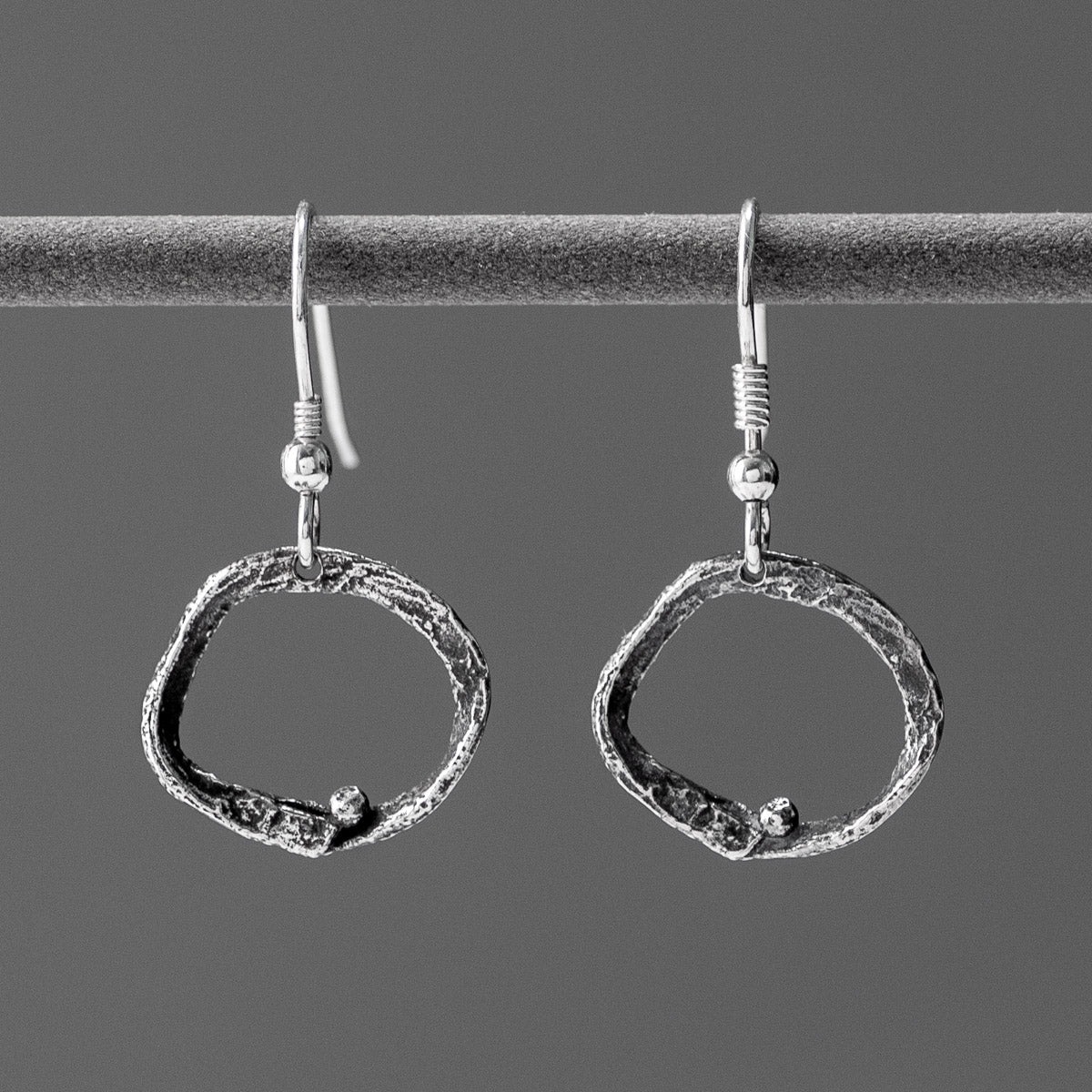 Embrace Oxidised Silver Drop Earrings - Small by Silverfish