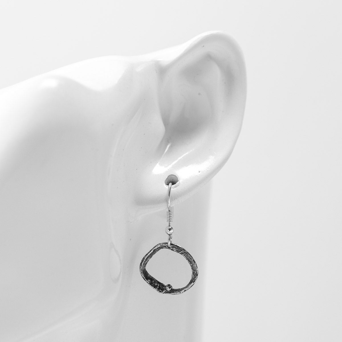 Embrace Oxidised Silver Drop Earrings - Small by Silverfish