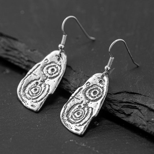 Esgob Oxidised Silver Drop Earrings by Silverfish Jewellery