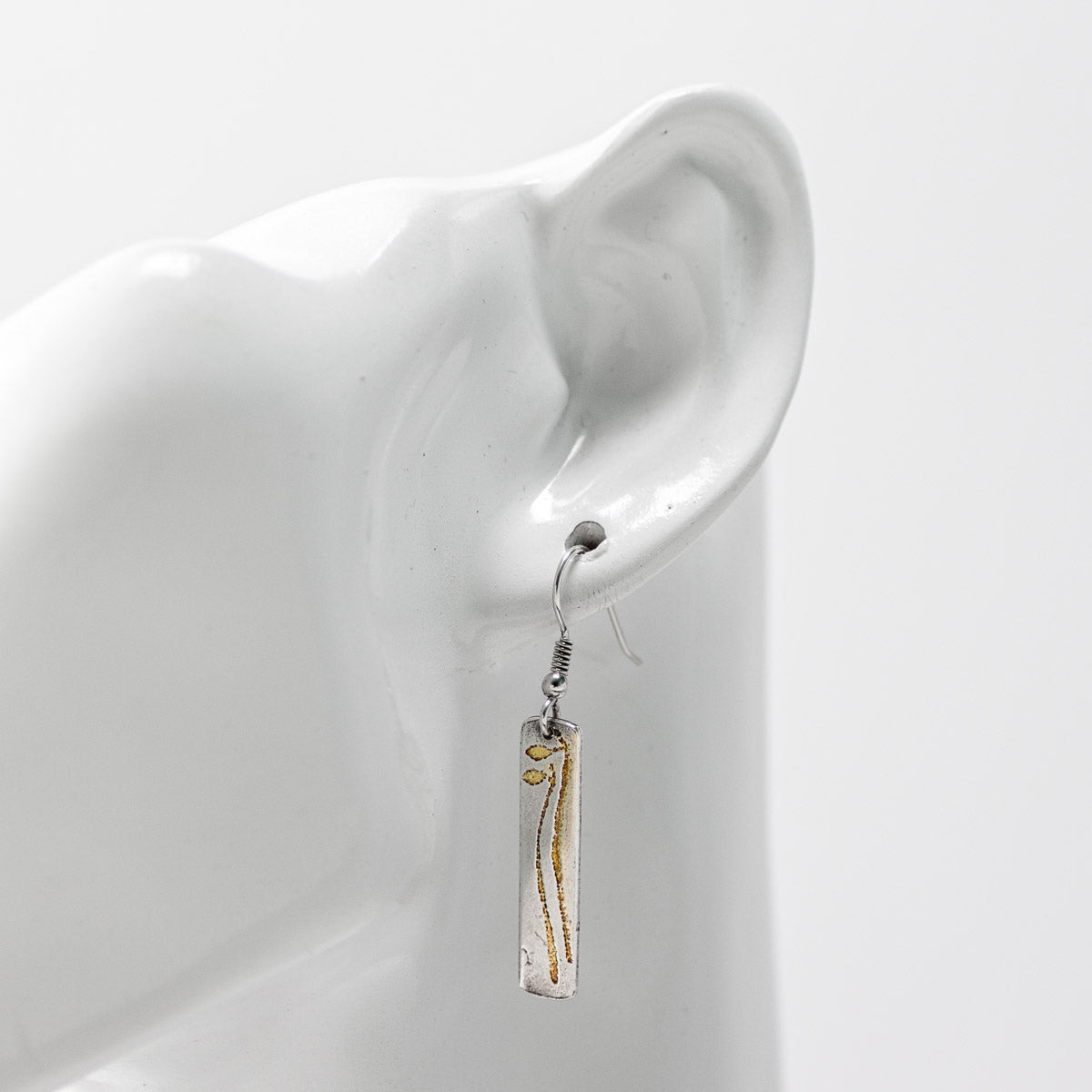 Halberd Gold Plated Silver Drop Earrings - Long by Silverfish