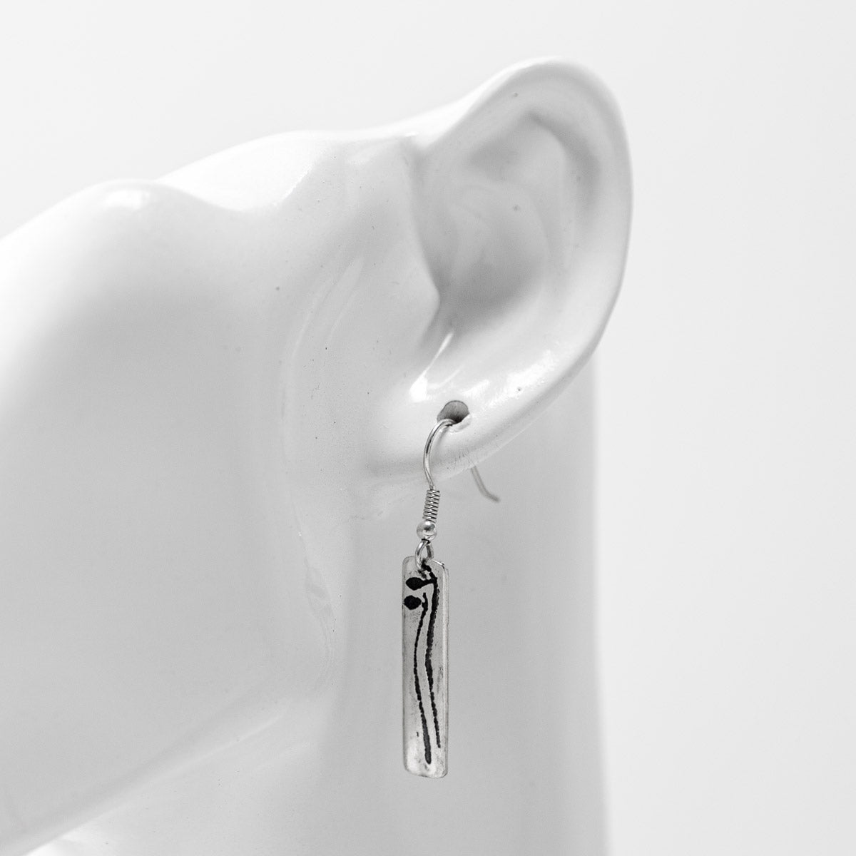 Halberd Oxidised Silver Drop Earrings - Long by Silverfish