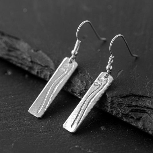 Halberd Silver Drop Earrings - Long by Silverfish