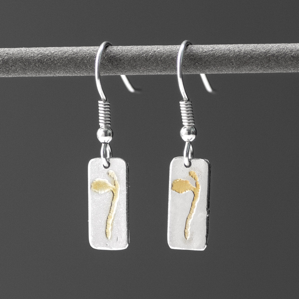 Halberd Gold Plated Silver Drop Earrings - Short by Silverfish