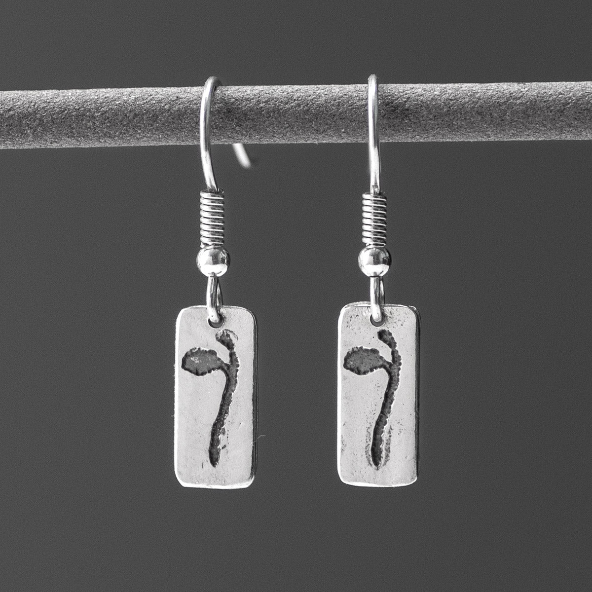 Halberd Oxidised Silver Drop Earrings - Short by Silverfish