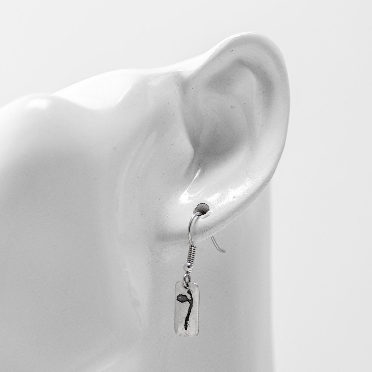 Halberd Oxidised Silver Drop Earrings - Short by Silverfish