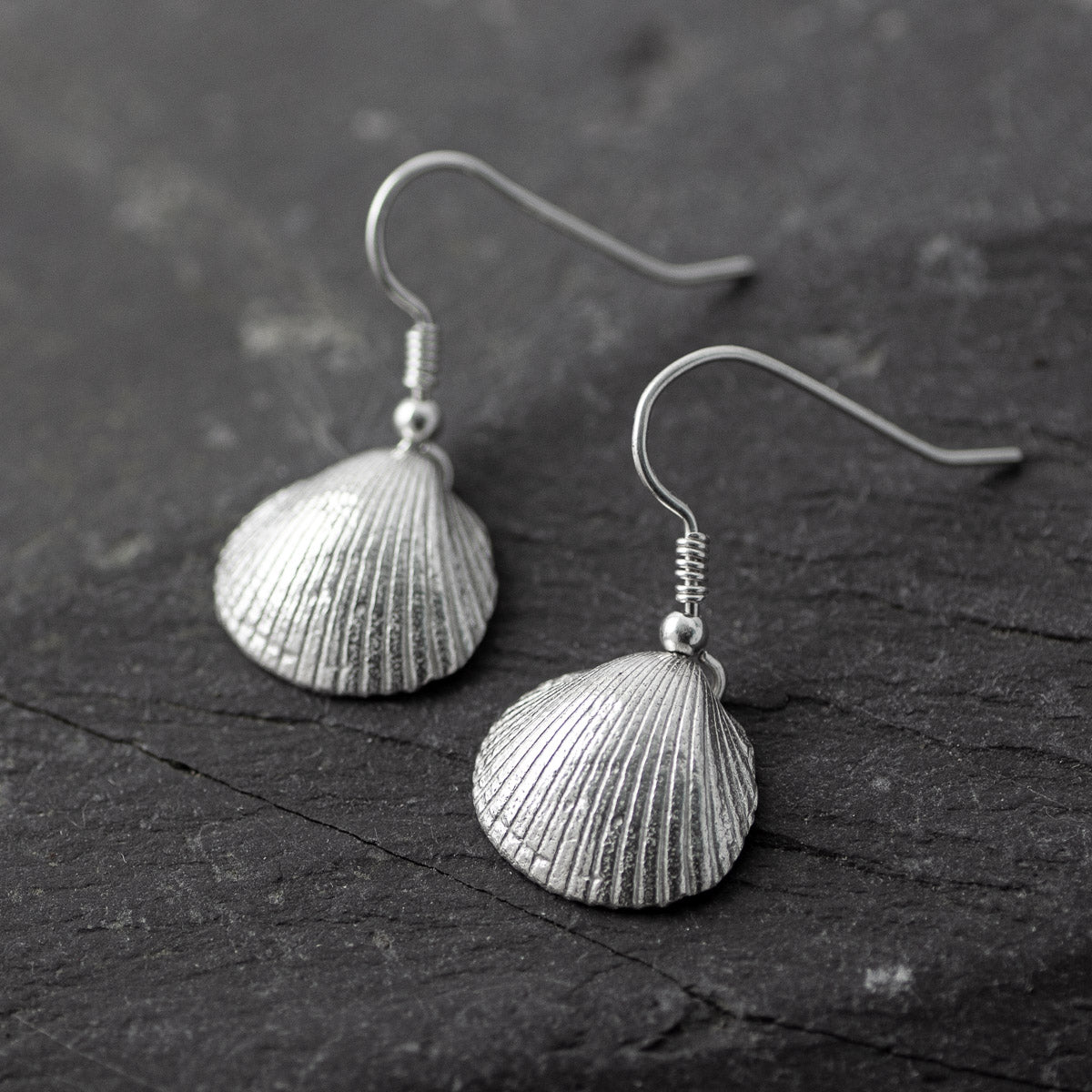 Isles of Scilly Cockle Drop Earrings - Silver by Silverfish