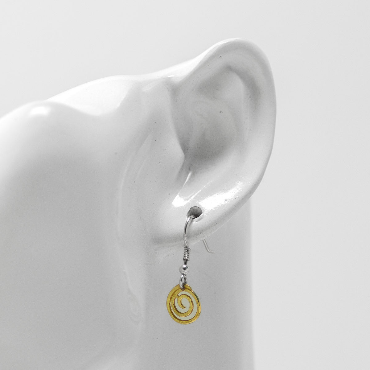 Spiral 18ct Yellow Gold Drop Earrings - Small by Silverfish