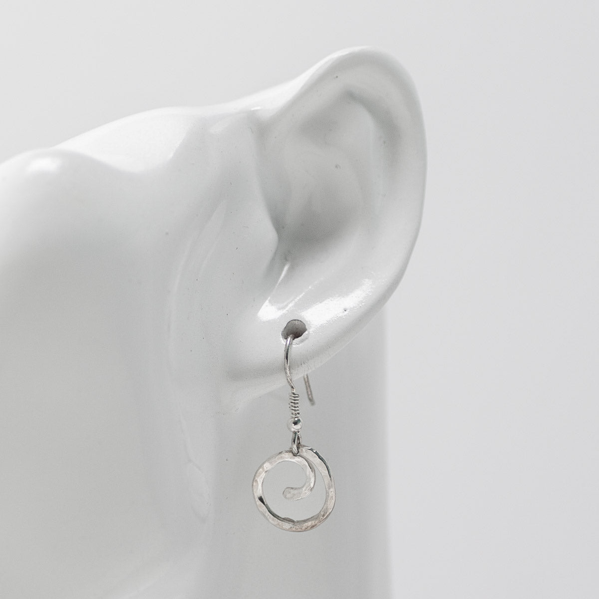 Spiral Silver Drop Earrings - Medium by Silverfish