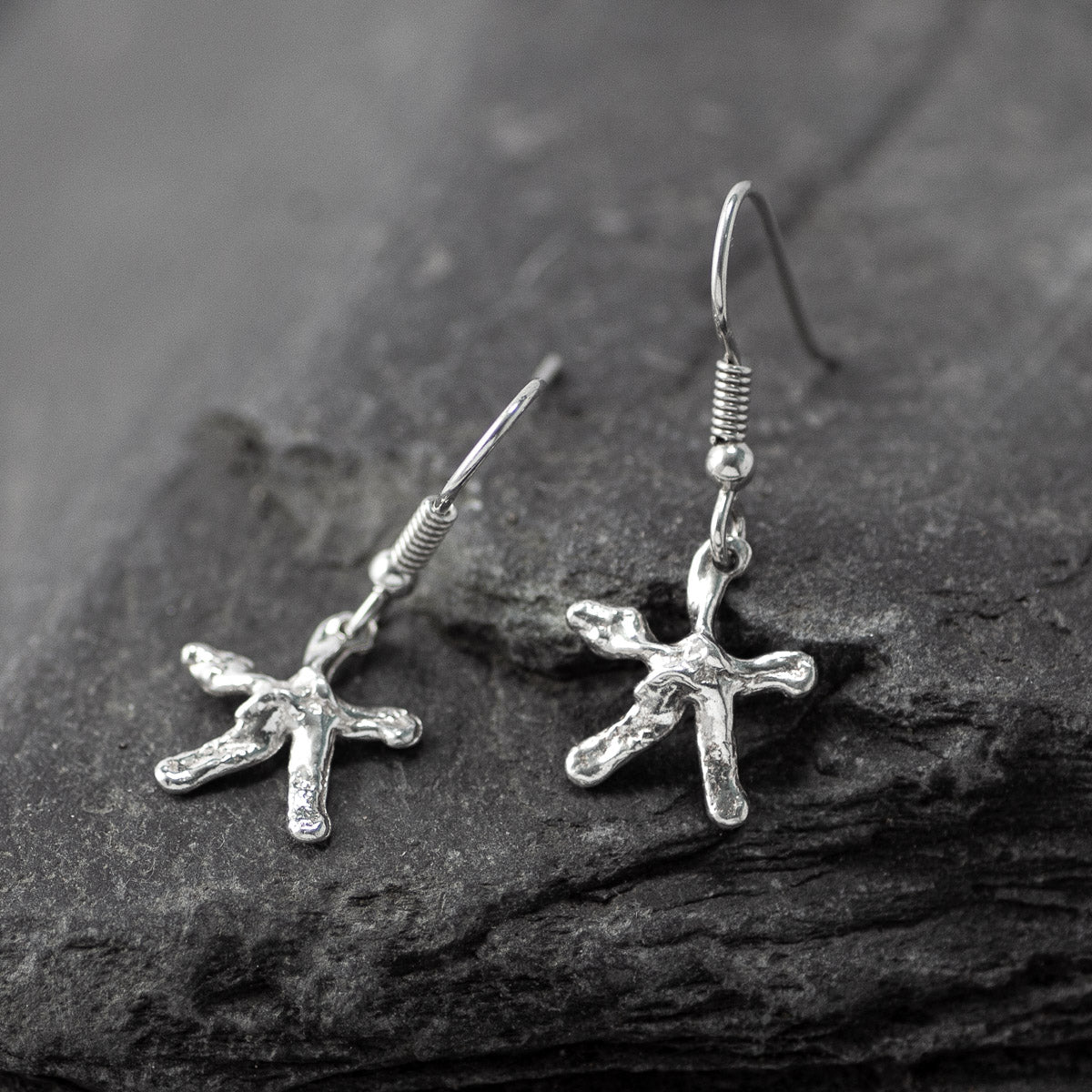 Starfish Drop Earrings - Silver by Silverfish