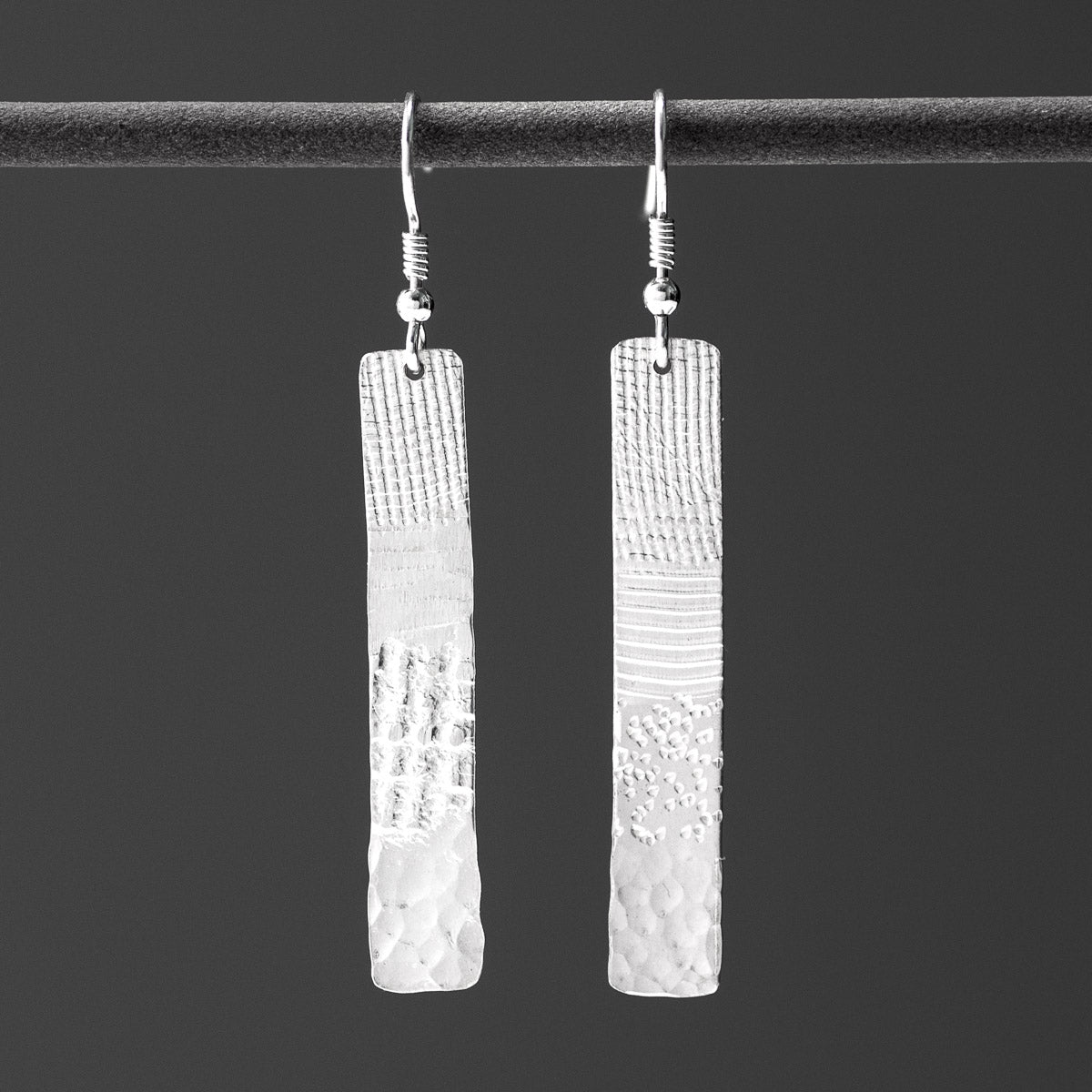 Strata Silver Drop Earrings by Silverfish