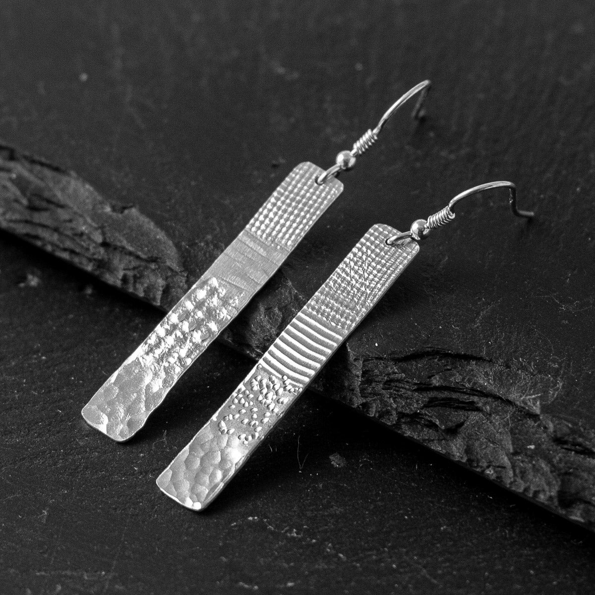 Strata Silver Drop Earrings by Silverfish